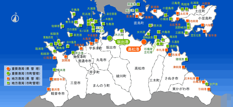香川の港湾地図