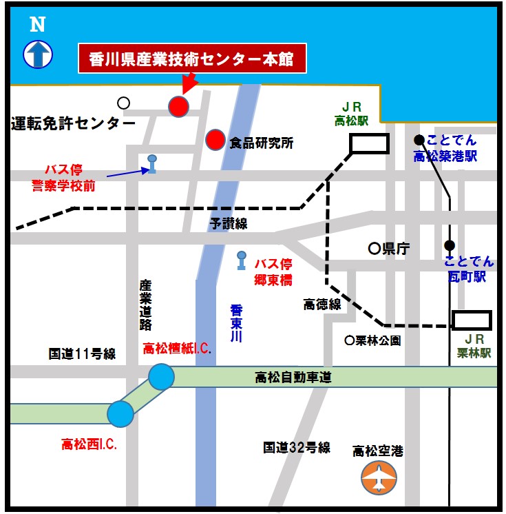 産業技術センター周辺の地図