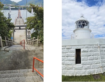 津嶋神社と鍋島灯台の写真