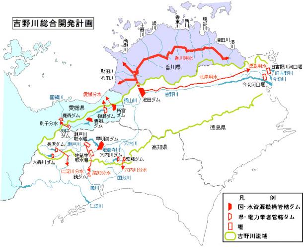 吉野川総合開発計画　全体図